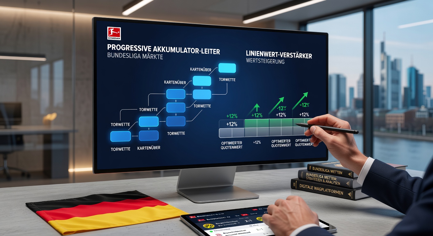 Illustration zu progressiven Akkumulator-Leitern und Linienwert-Enhancern in Bundesliga-Wettmärkten