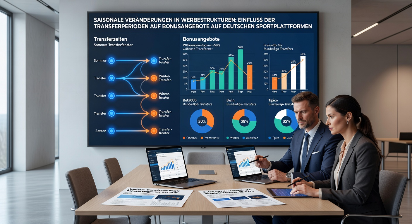 Grafik zu saisonalen Bonusverschiebungen auf deutschen Wettplattformen während Transferperioden